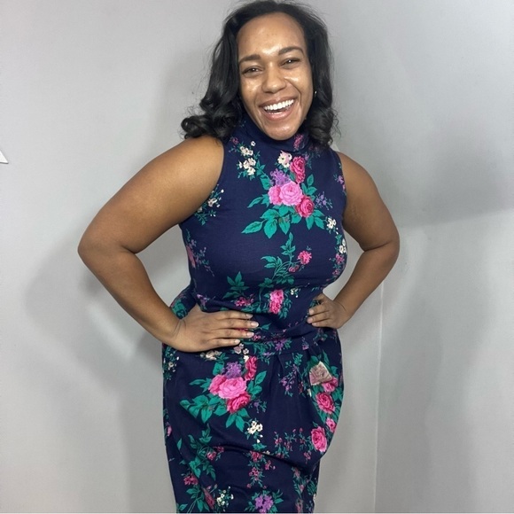 Vintage Floral Co-ord Jos A Bank Romantic Maxi Skirt Set Renaissance Cottagecore - Picture 5 of 16